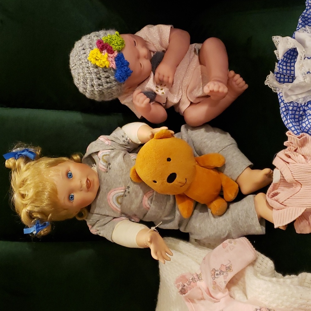2 Baby Dolls with Teddy
